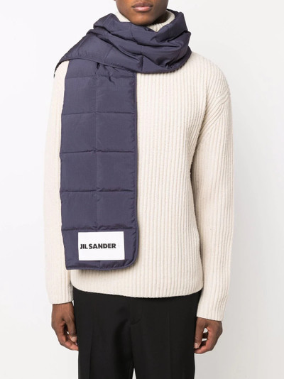 Jil Sander logo-patch quilted scarf outlook