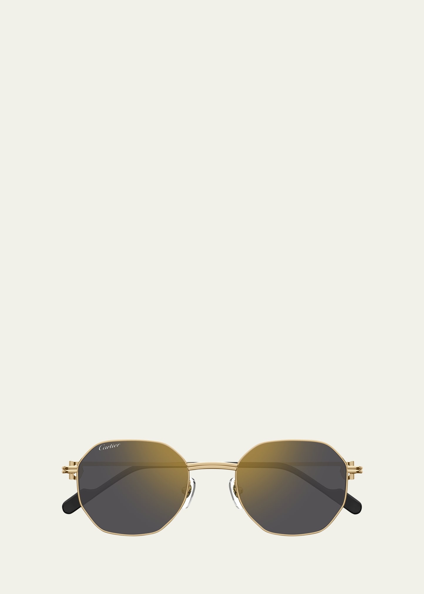 Mirrored Round Metal Sunglasses - 1