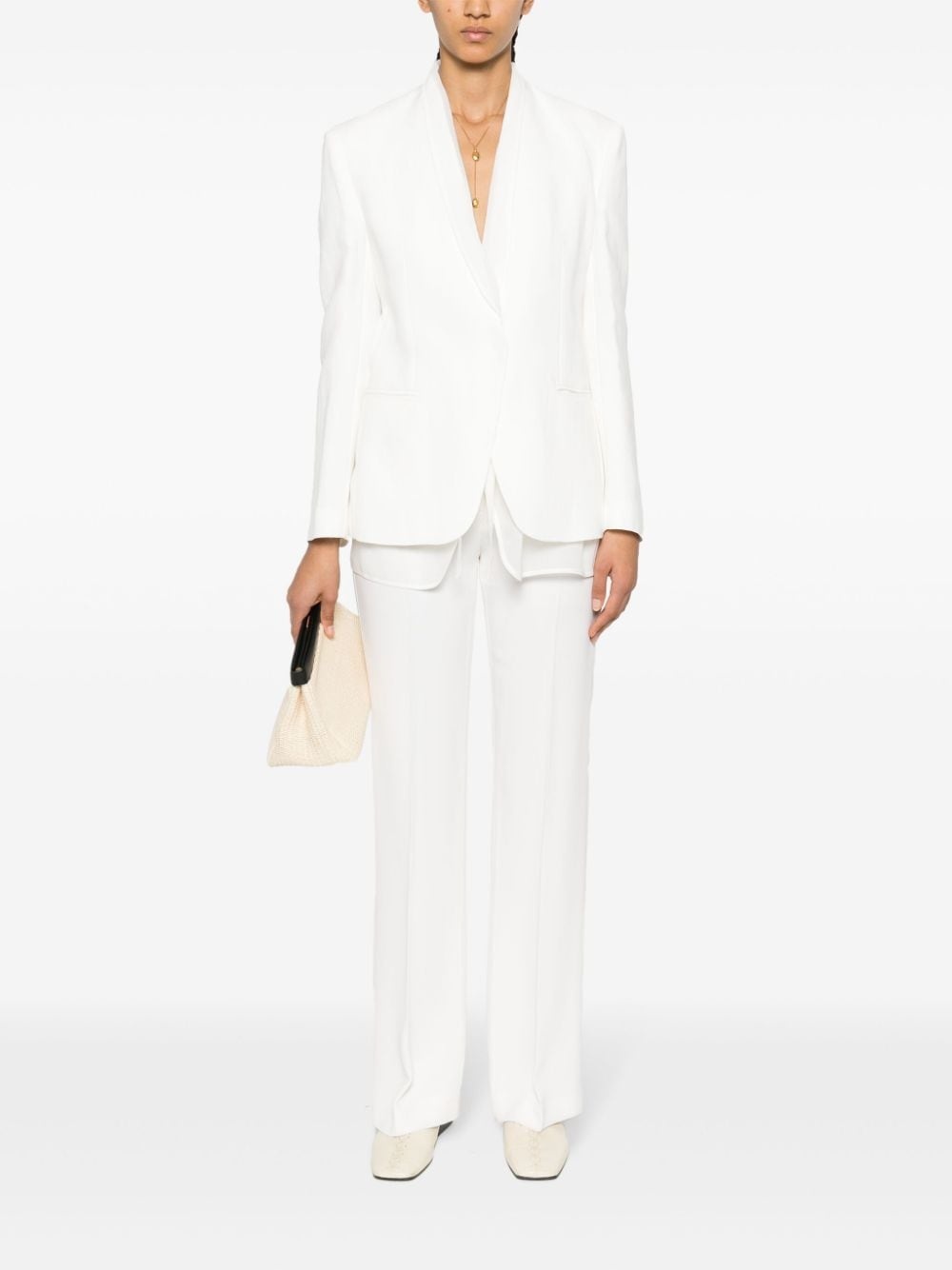 layered single-breasted blazer - 2