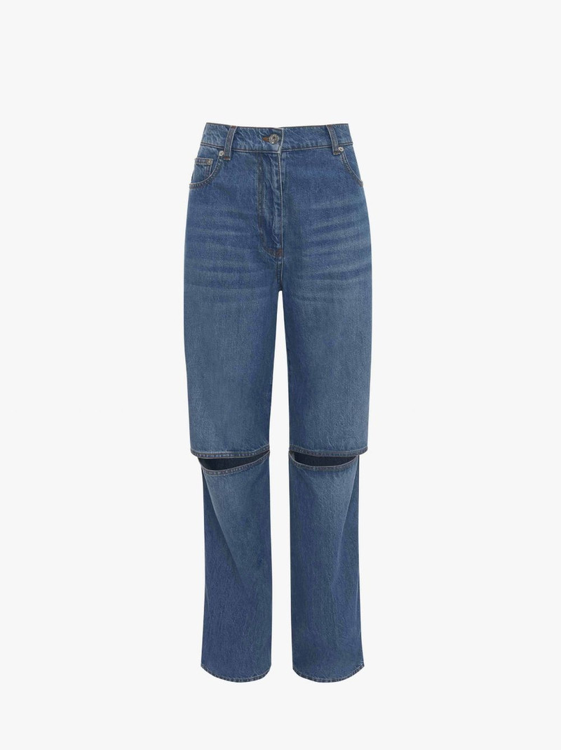 CUT-OUT KNEE BOOTCUT JEANS 1