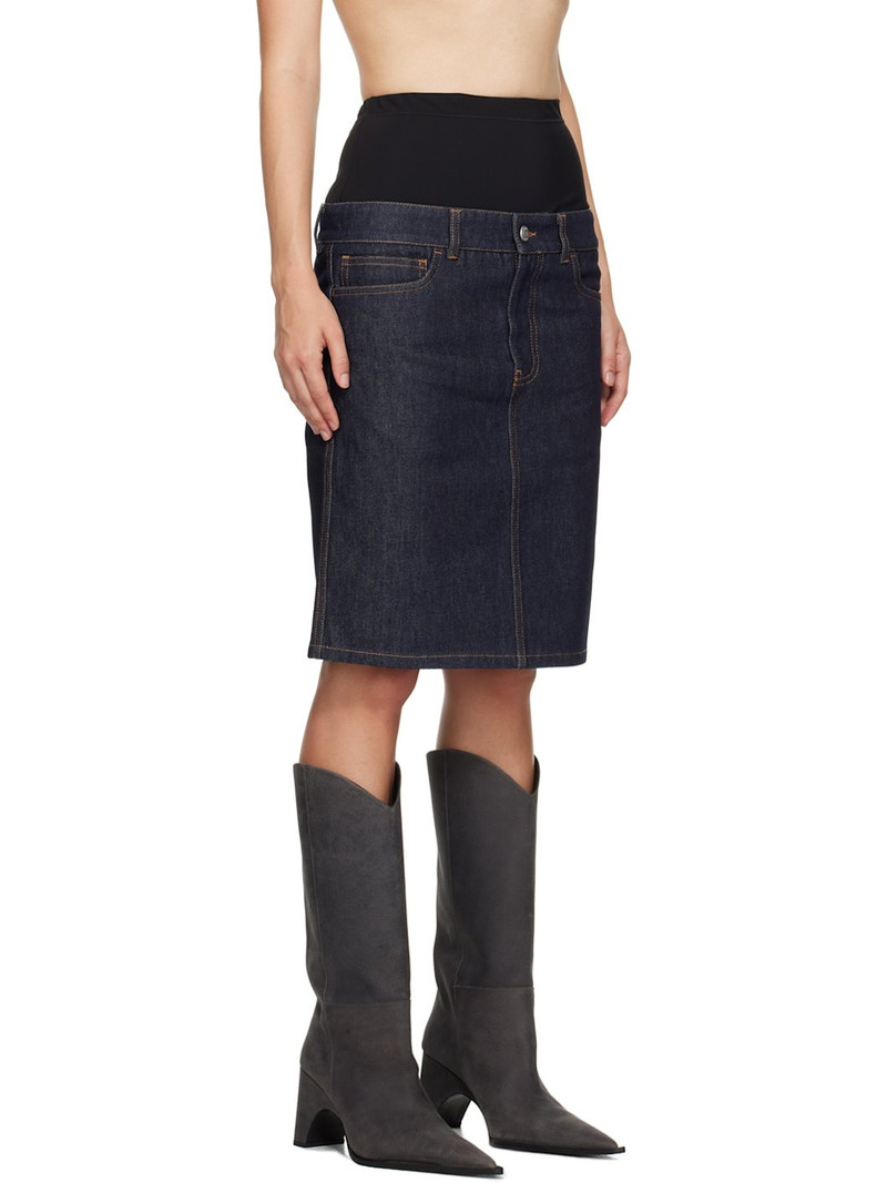 Blue Hybrid Denim Midi Skirt 2