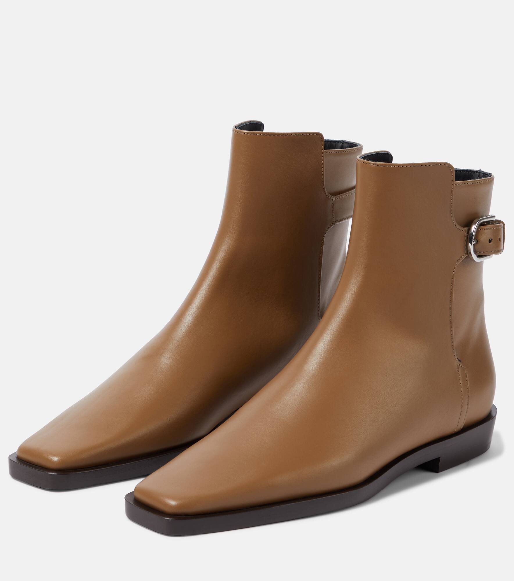 The Belted leather ankle boots - 5