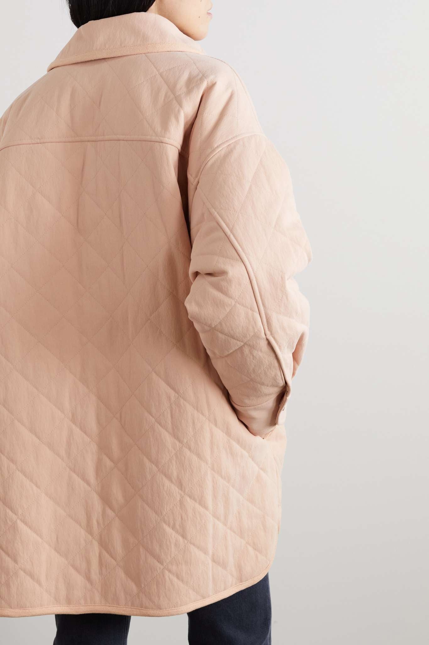 Oversized quilted cotton-blend jacket - 3