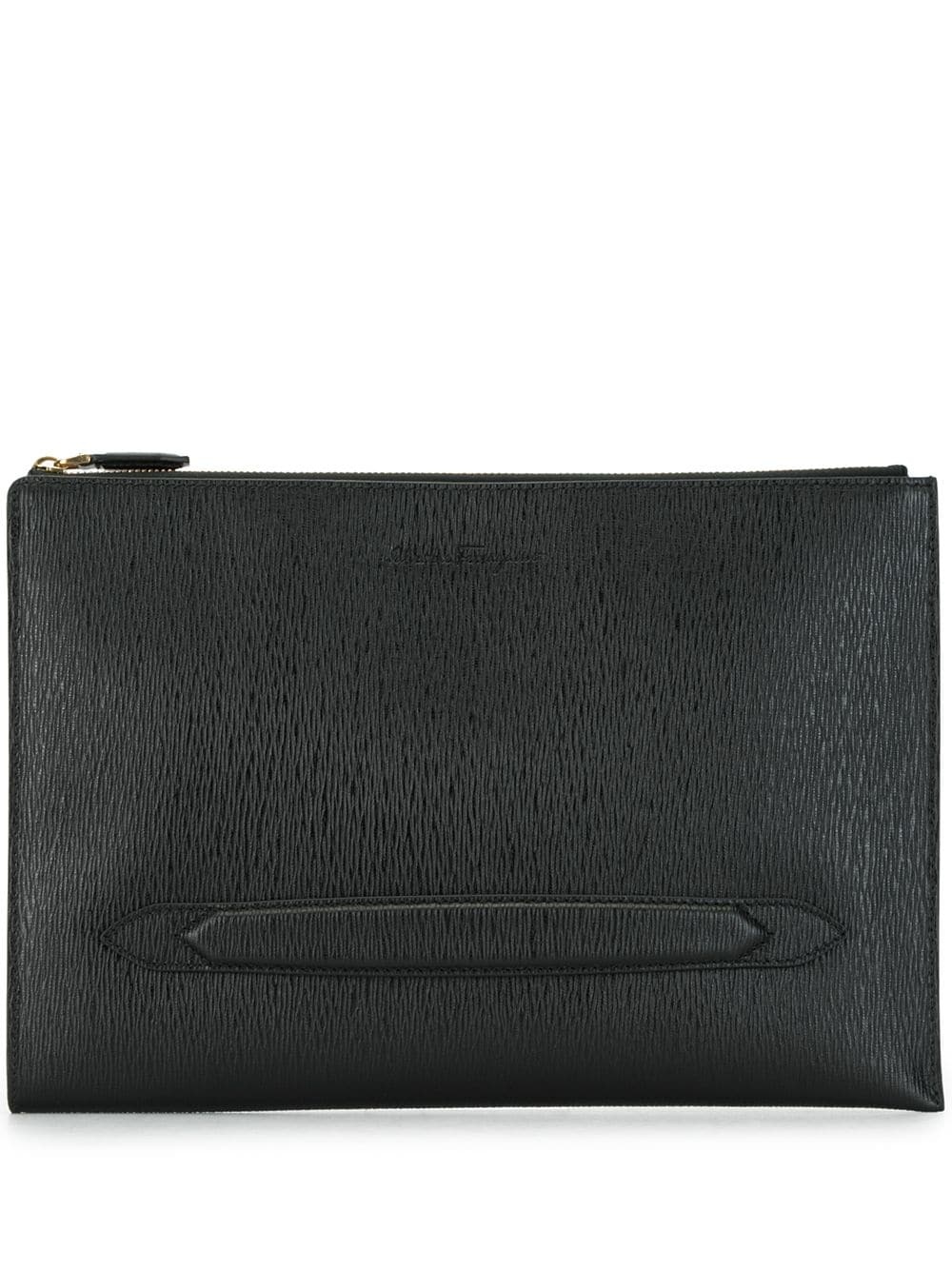 embossed logo clutch - 1