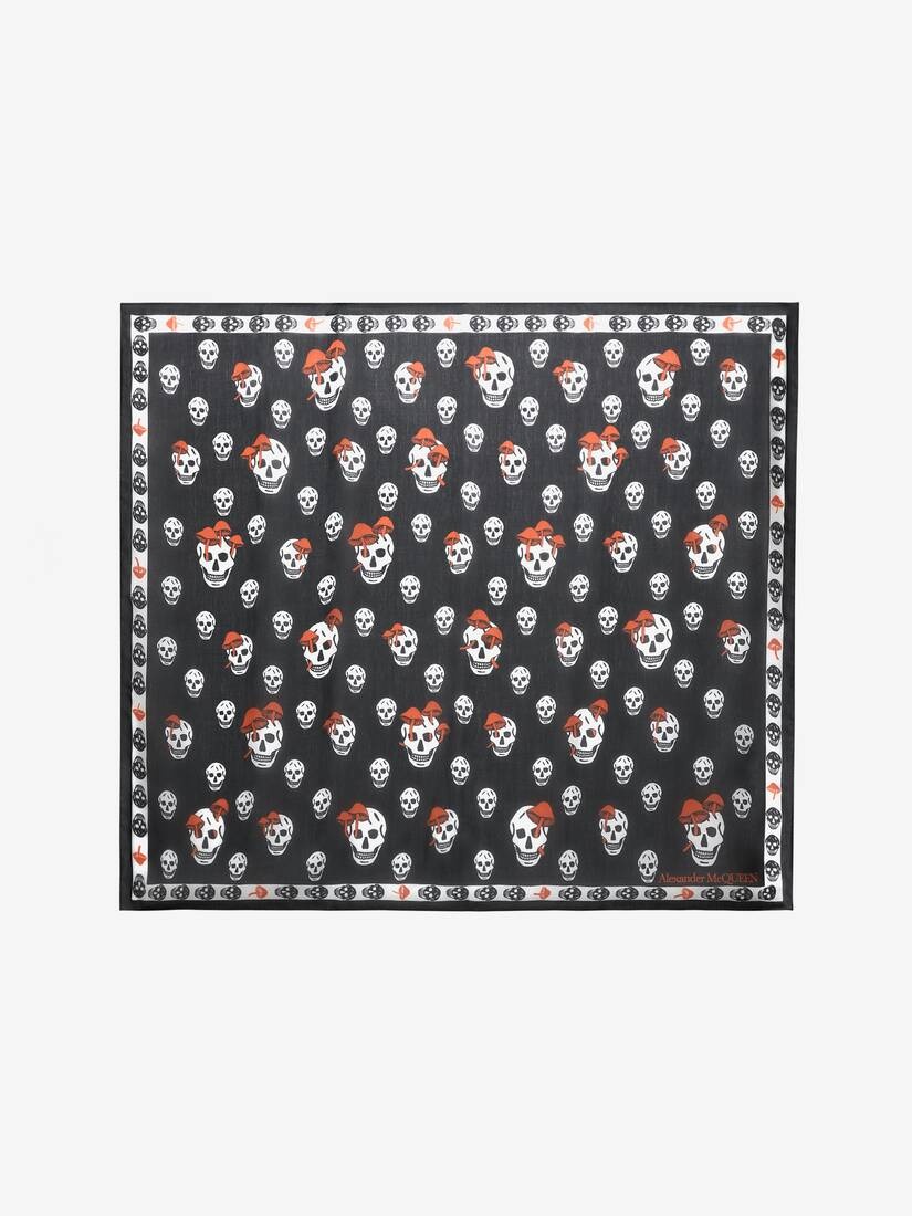 Women's Classic Mushroom Foulard in Black/orange - 1