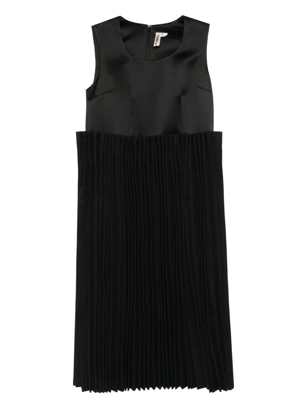 pleated sleeveless dress - 1