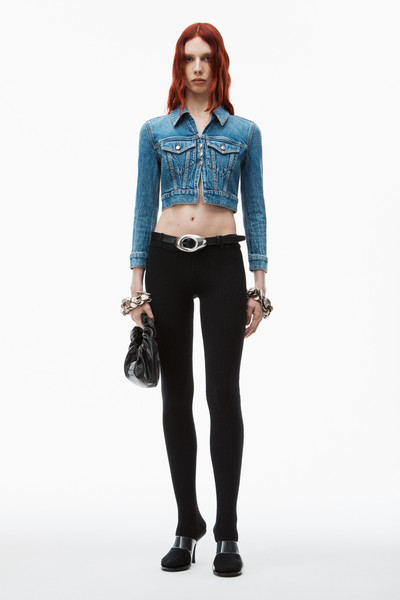 Alexander Wang shrunken trucker cardi in denim outlook