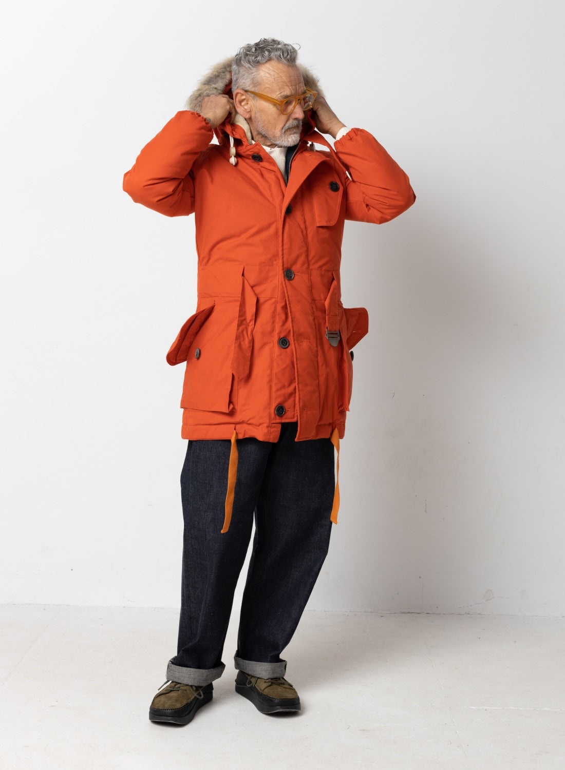 Nigel Cabourn Antarctic Parka Vintage Orange REVERSIBLE