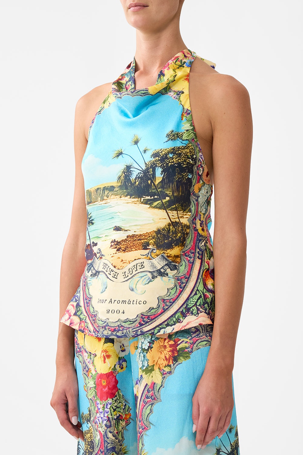 COWL NECK HALTER TOP - 5