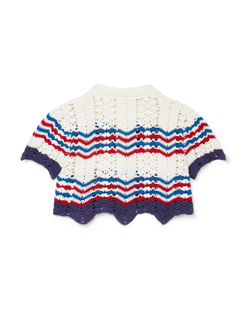CASABLANCA Crochet Chevron Polo outlook