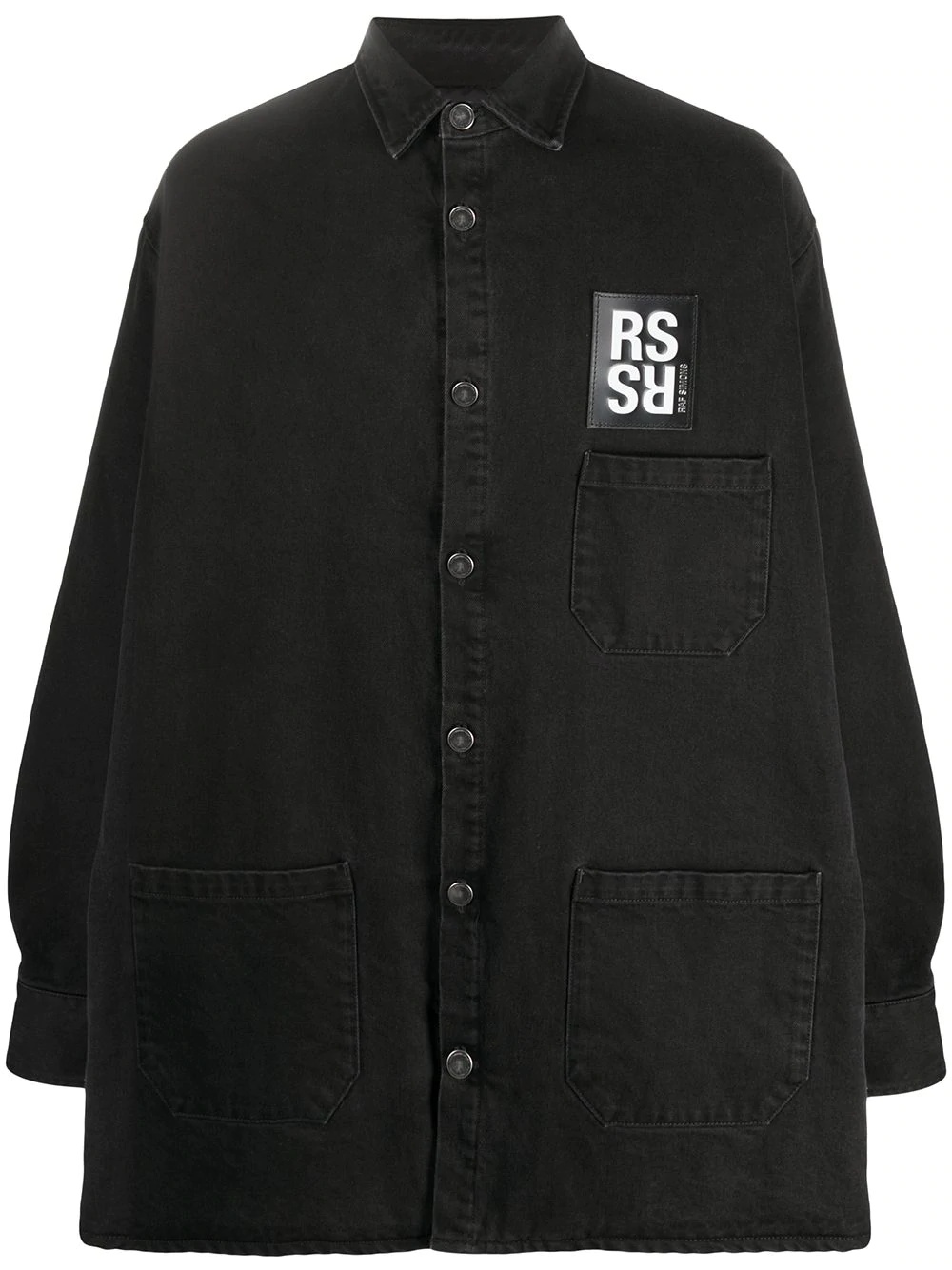 logo patch shirt jacket - 1