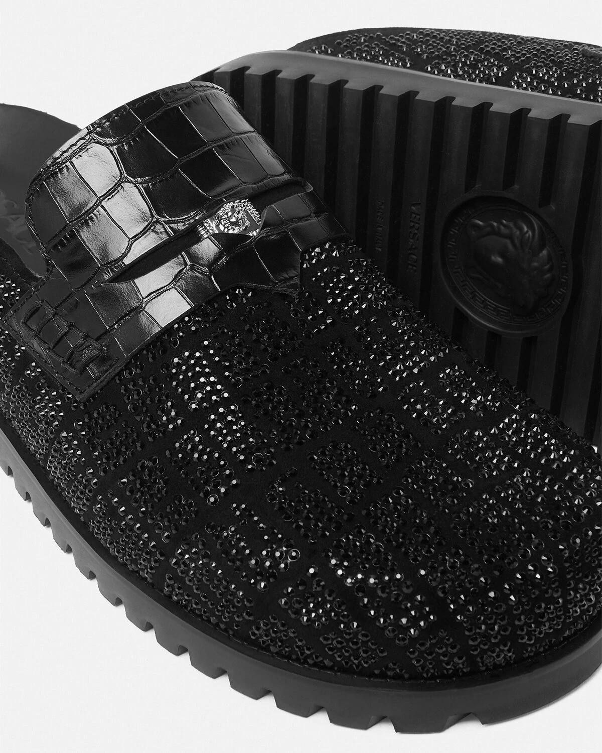 Crystal Croc-Effect Medusa Mules - 4