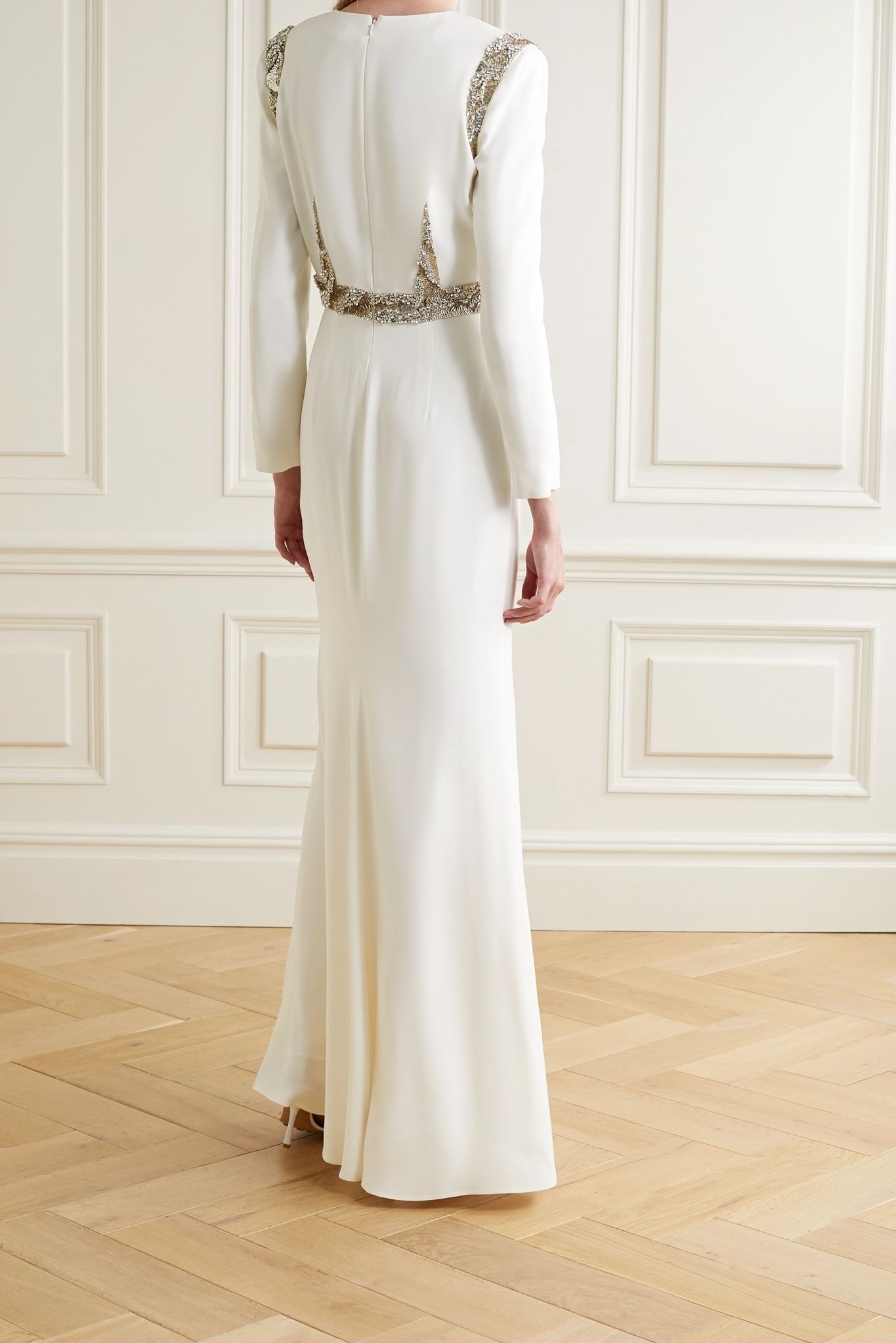 Embellished crepe gown - 3