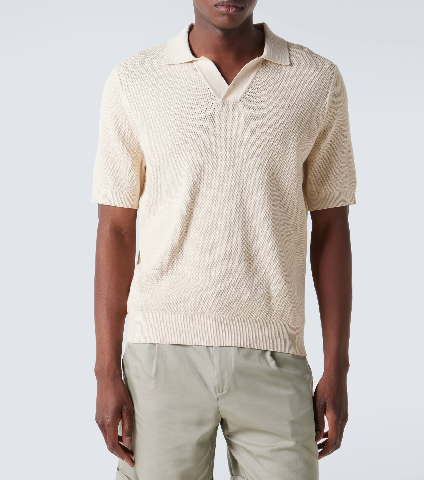 Waffle-knit cotton polo shirt - 3