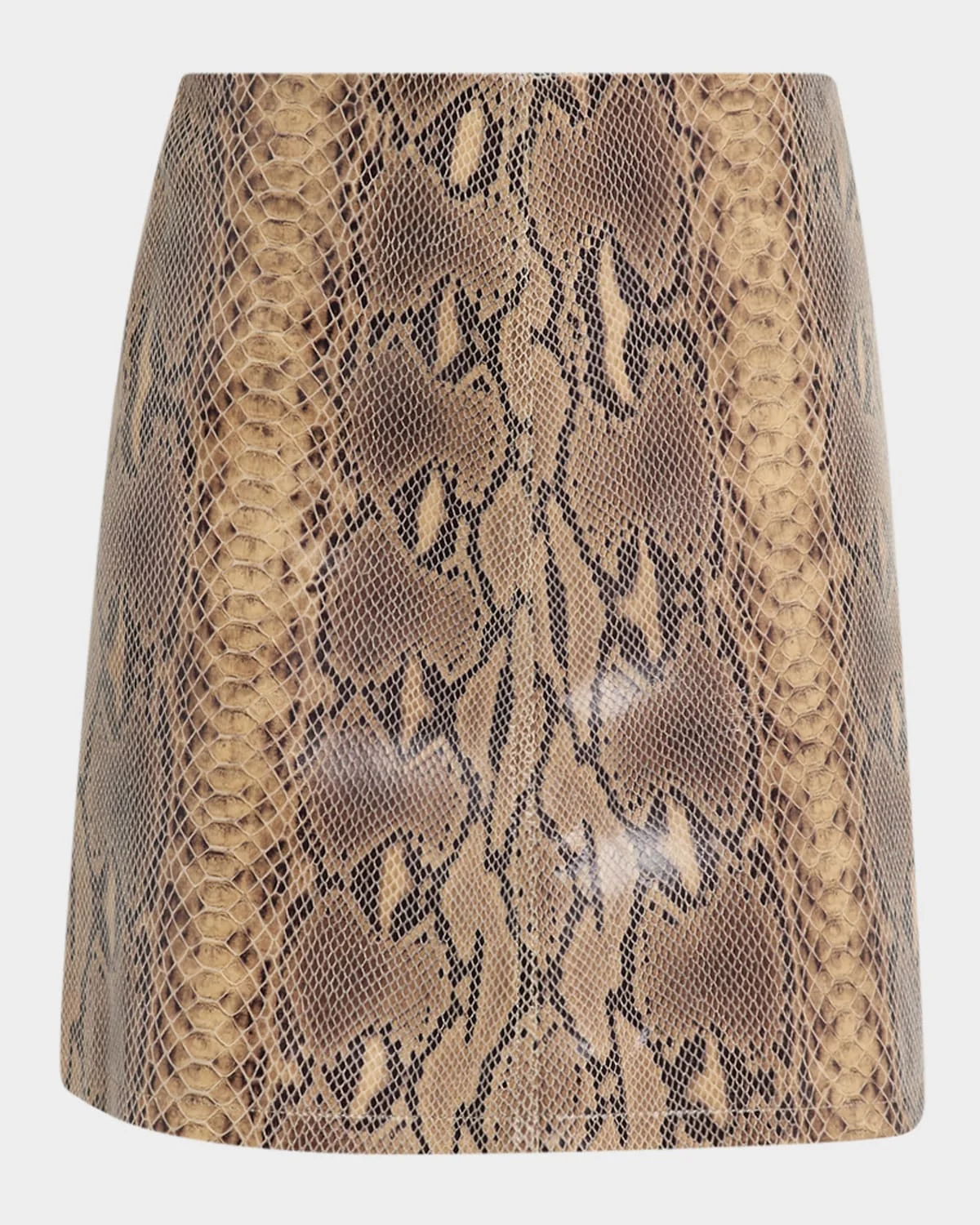 Coras Snake-Embossed Leather Mini Skirt - 1