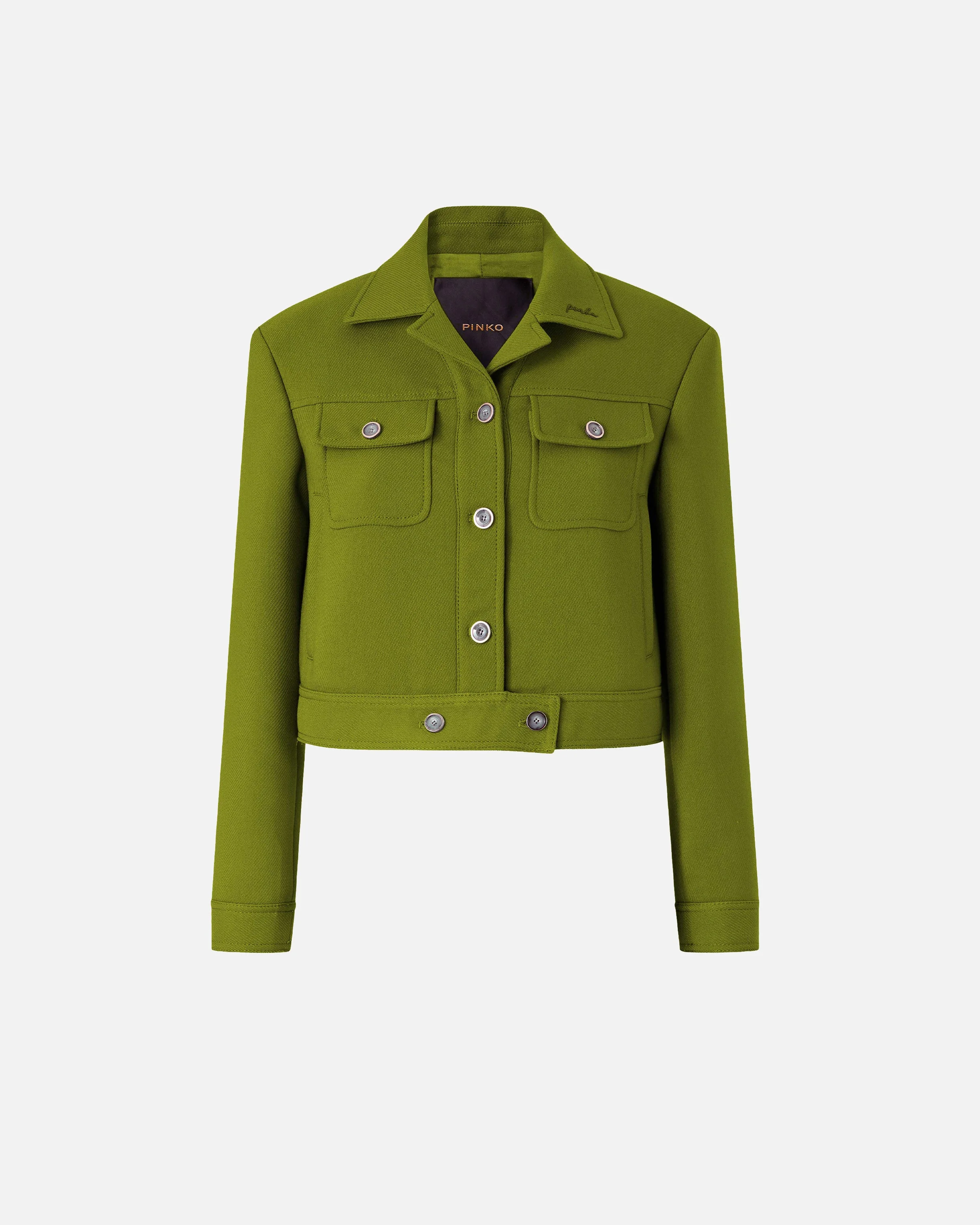 CROPPED JACKET WITH TOPSTITCHING - 1