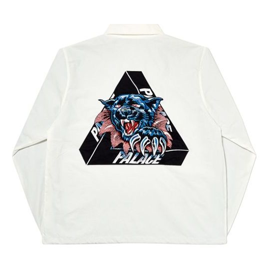 PALACE Triangle Pattern Logo lapel Jacket Unisex White P17JK071 - 2