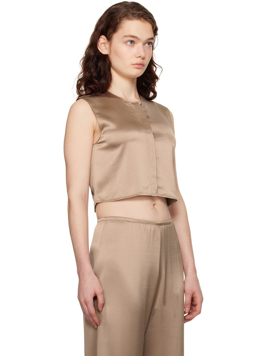 Brown Barb Crewneck Vest - 2