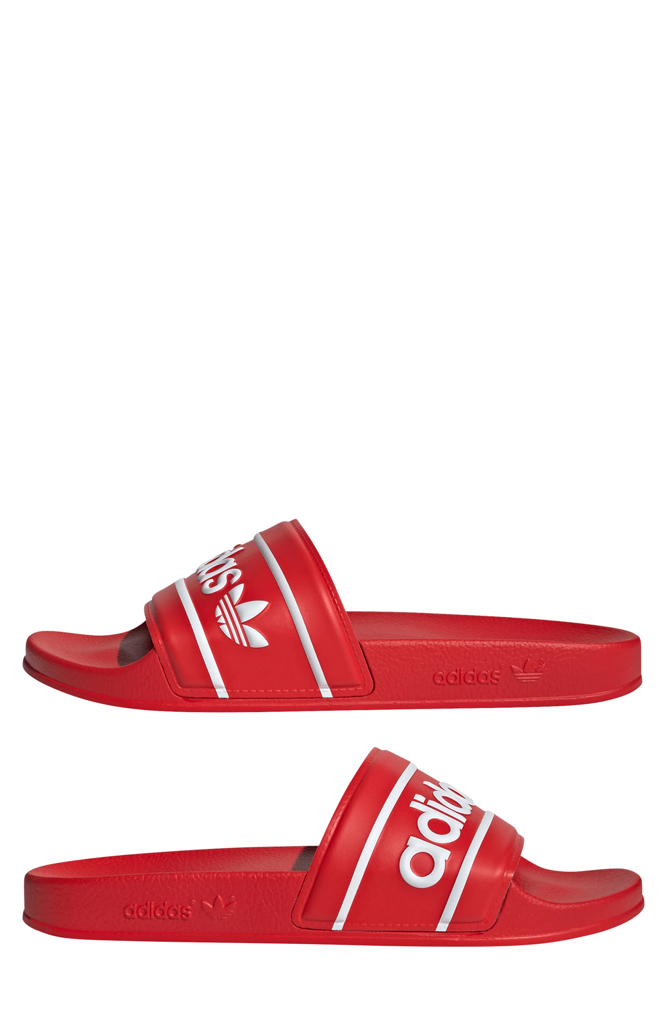 Adilette Slide Sandal in Red/Red/White - 9