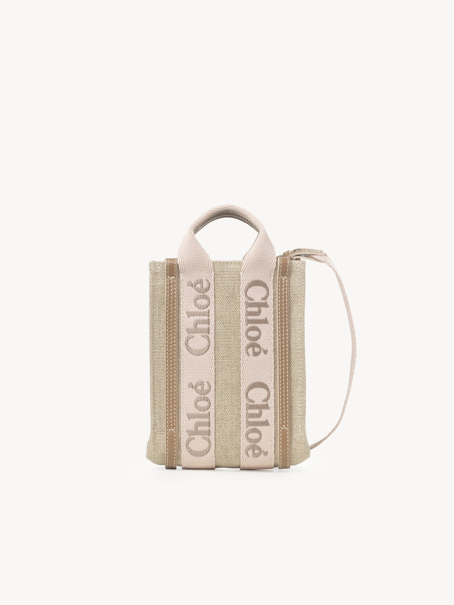 MINI WOODY NORTH SOUTH TOTE BAG IN LINEN - 1