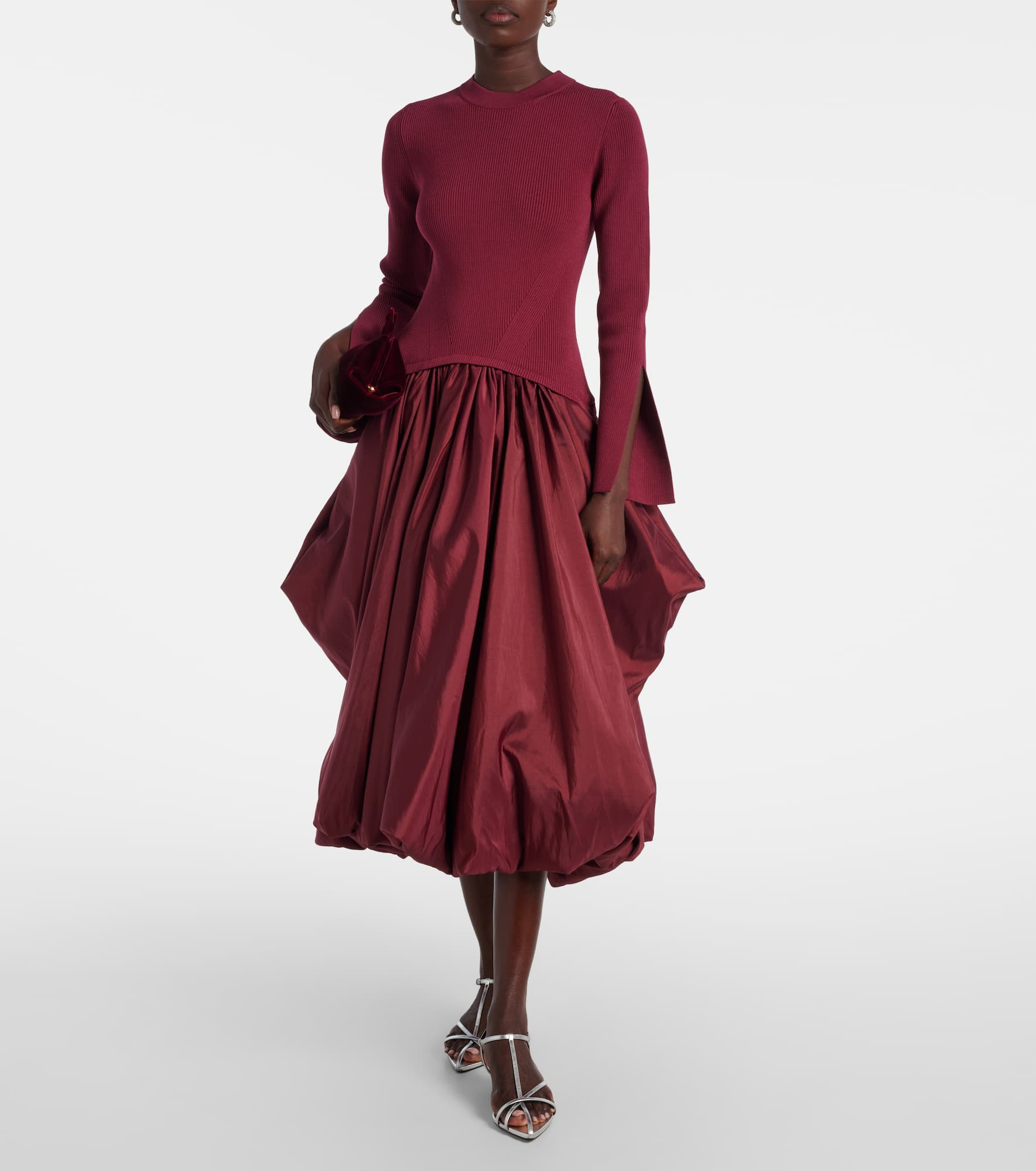 Kenlie knitted taffetta midi dress - 2