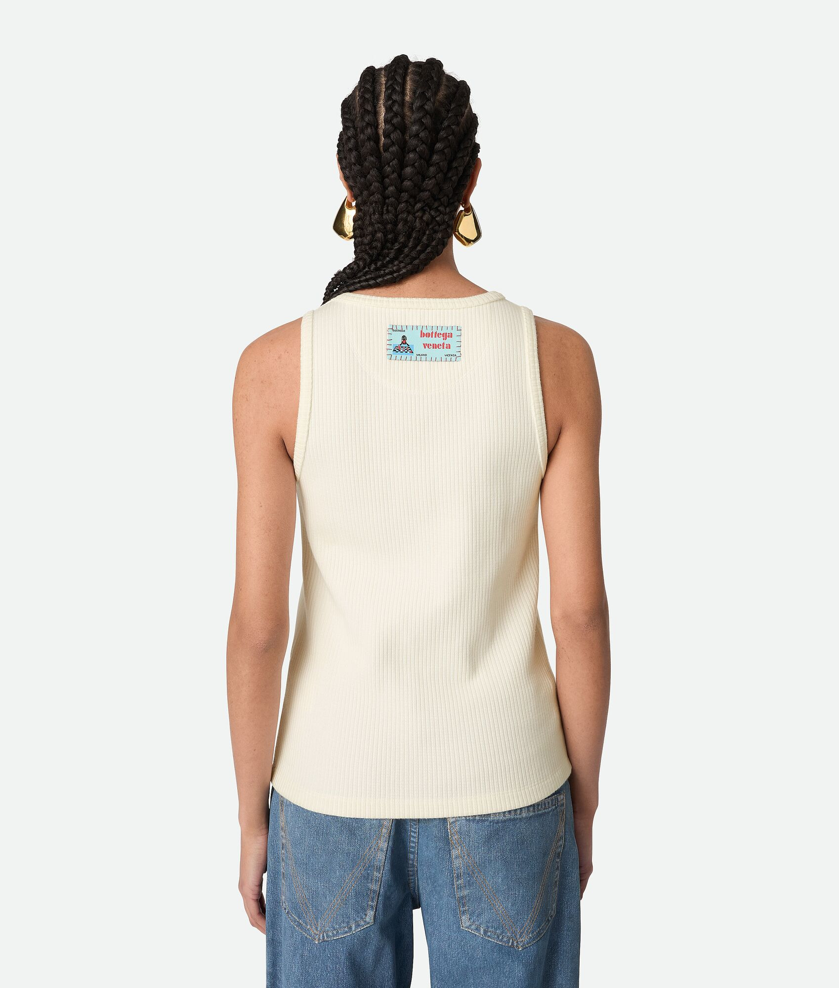 Cotton Rib Tank Top With Label - 3