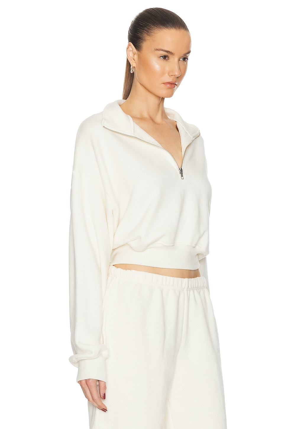 Cropped Half Zip Sweatshirt - 2