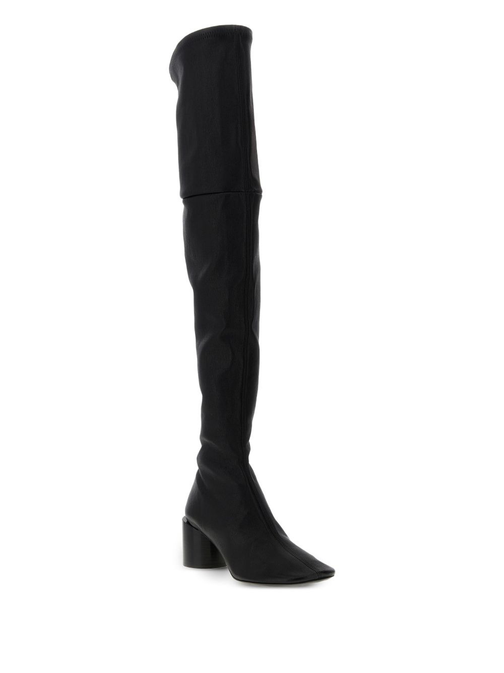60mm leather round-toe boots - 2