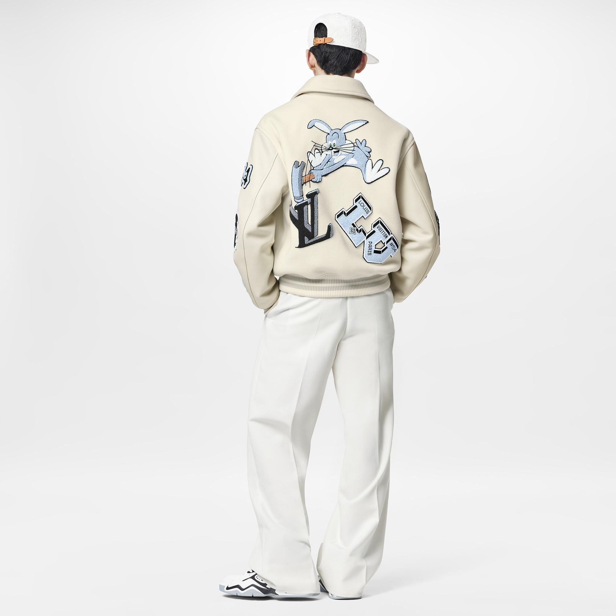 Multi-Patches Mixed Leather Varsity Blouson - 3