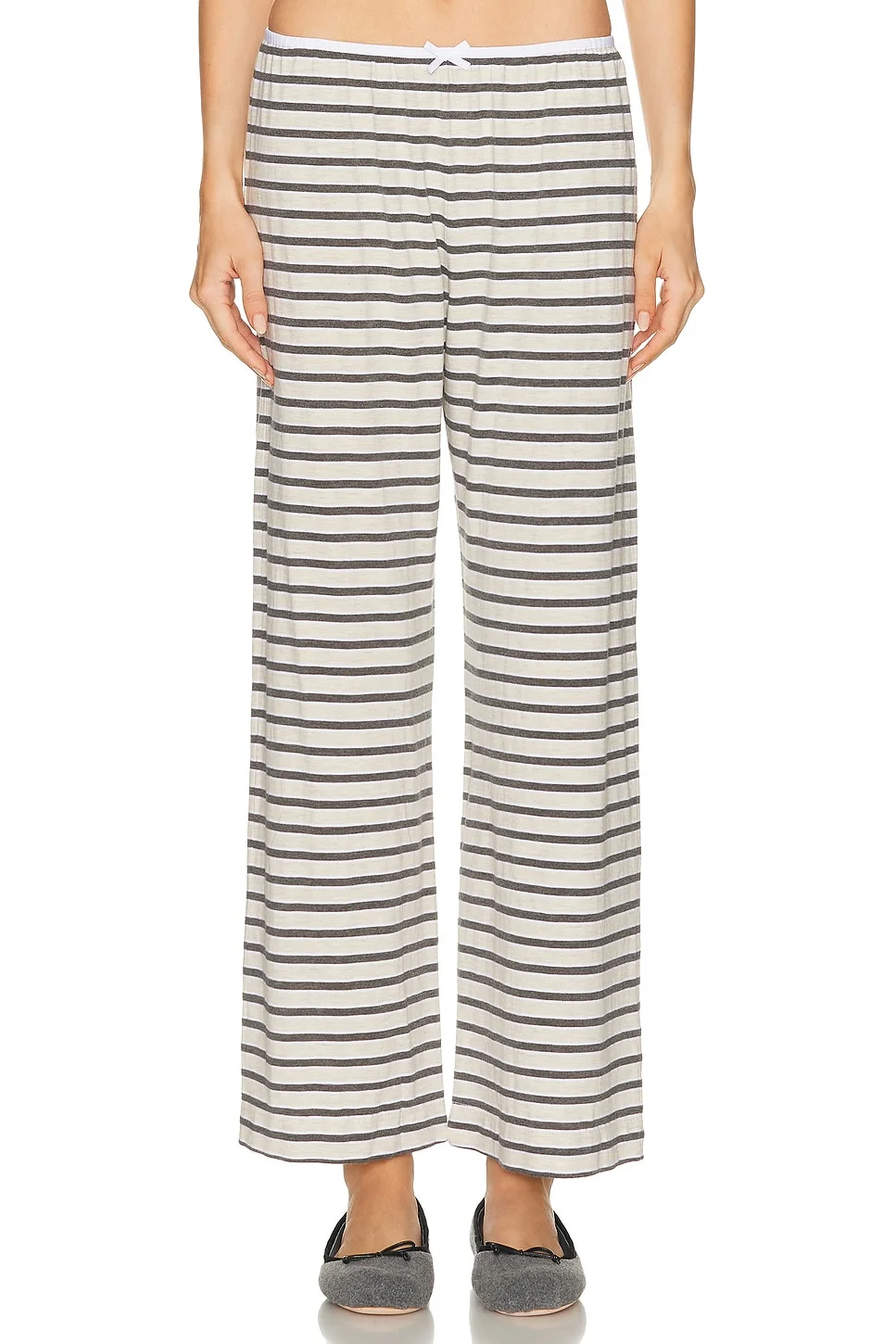 The Stripe Jersey Bow Simple Pant - 1
