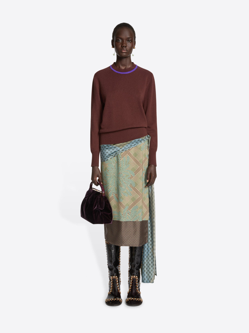 Dries Van Noten DRAPED SILK SKIRT outlook