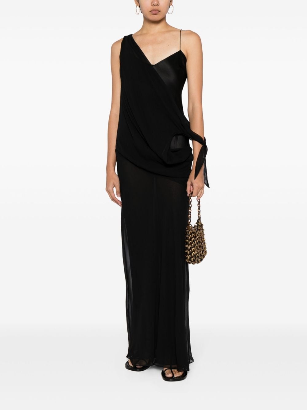 Drifted layered silk-georgette dress - 2