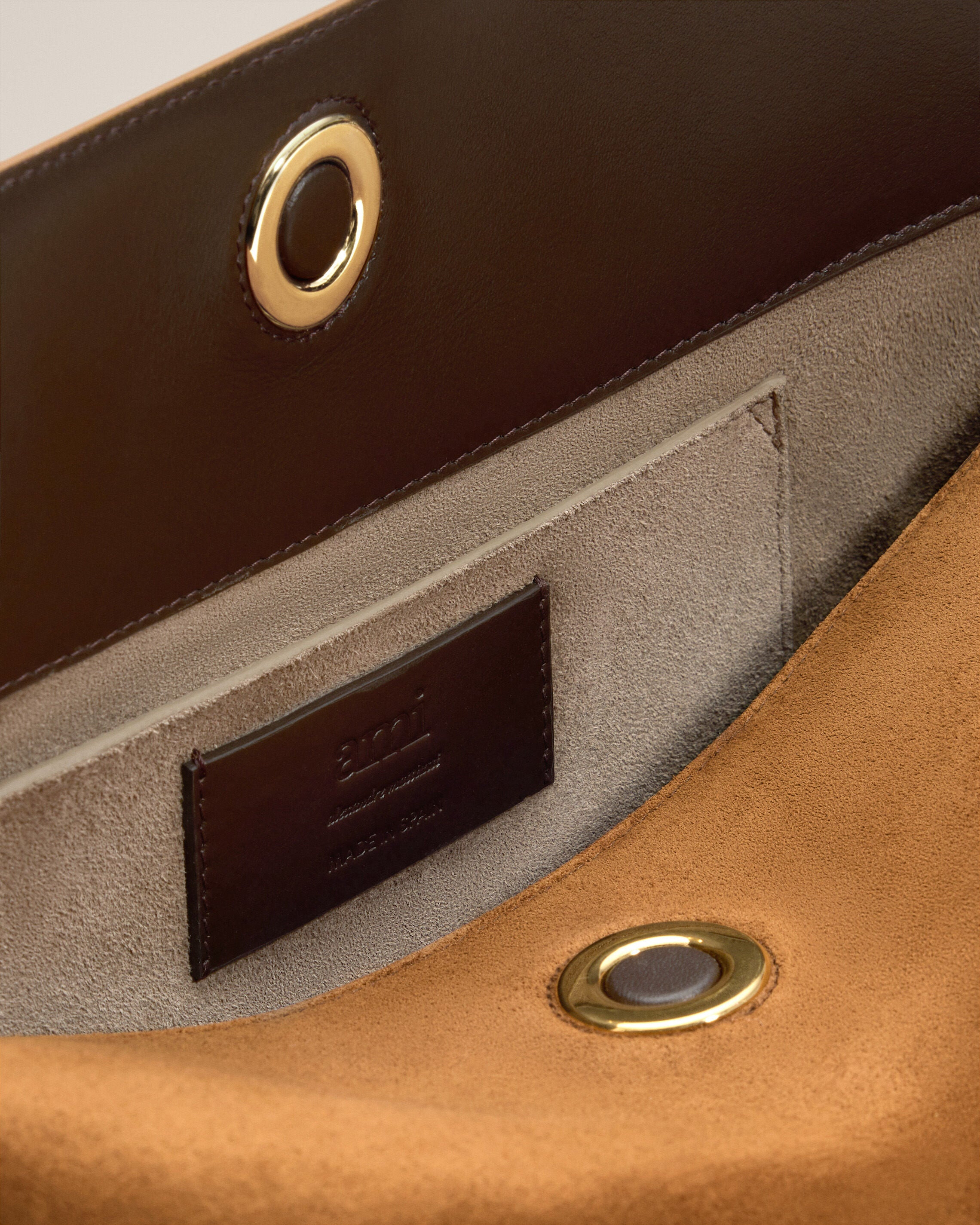 BROWN SUEDE LEATHER CARROUSEL MEDIUM BAG - 7