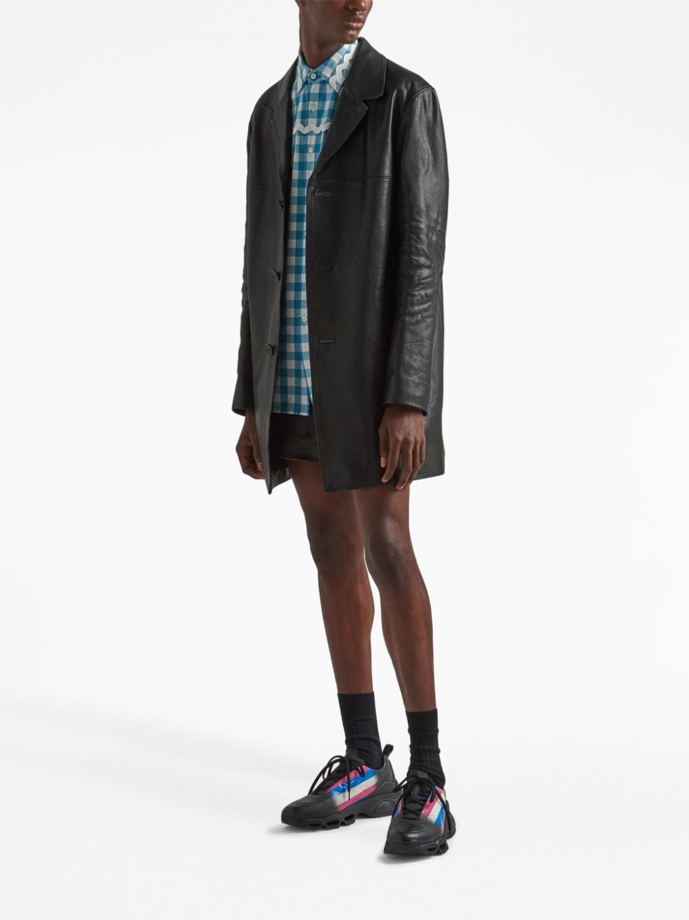 Prada single-breasted leather coat | farfetch | REVERSIBLE