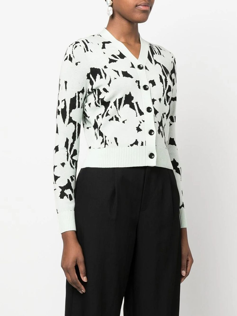 floral-print V-neck cardigan - 3