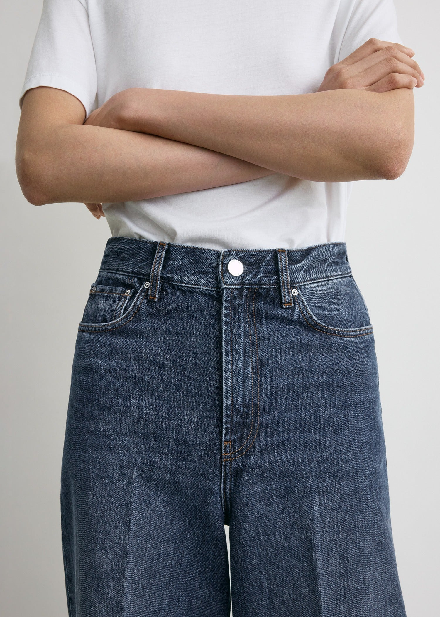 Wide leg denim dark blue - 5