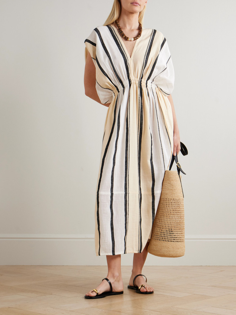 lemlem Leila Striped Cotton Midi Dress outlook