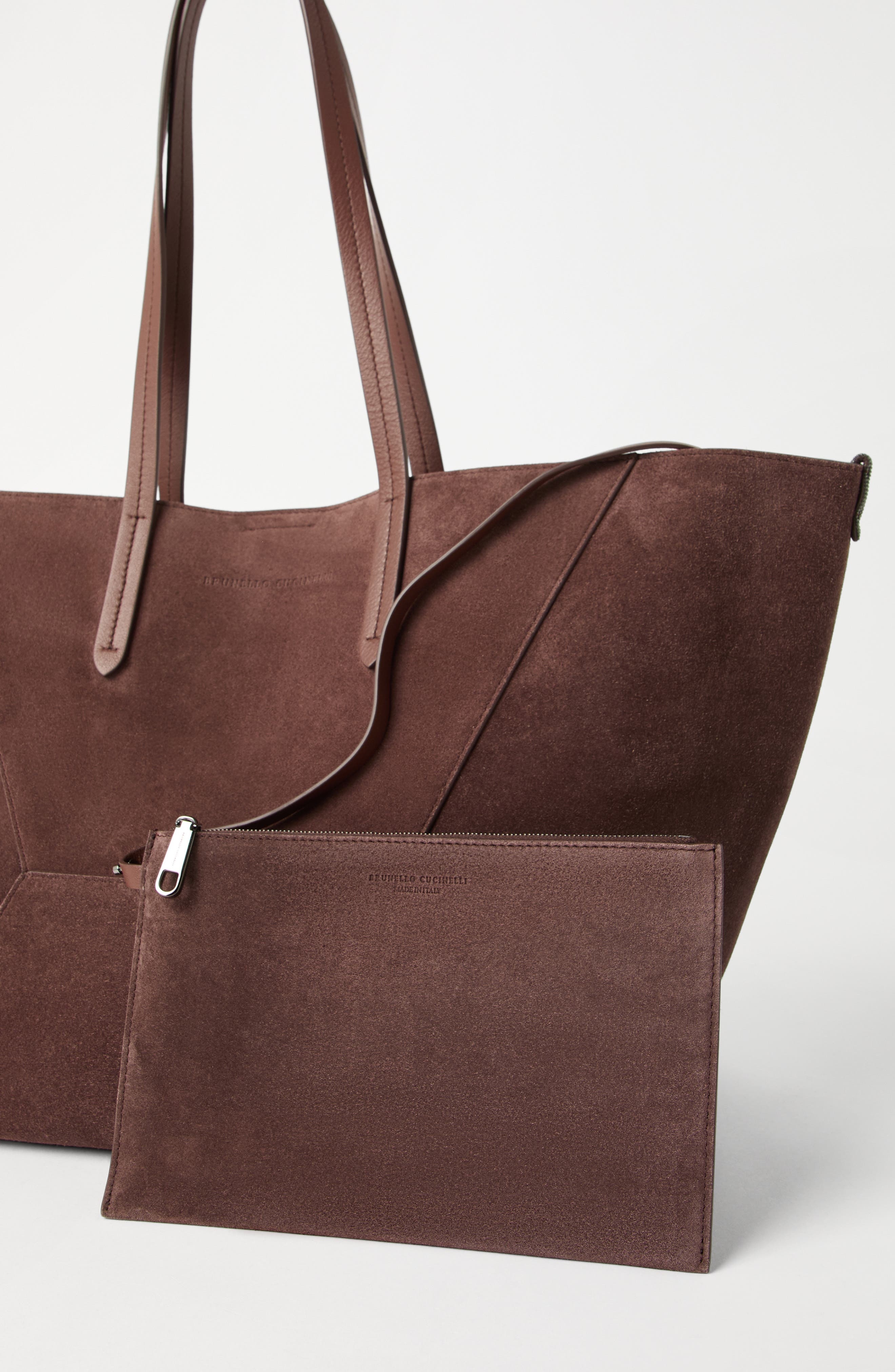Brunello Cucinelli Suede BC Duo bag in Burgundy at Nordstrom - 5