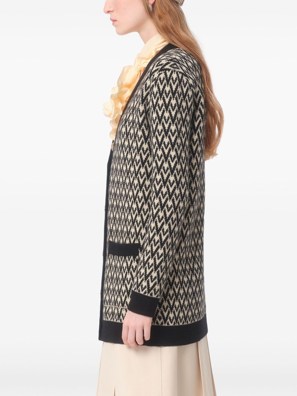 monogram-pattern knit cardigan - 5