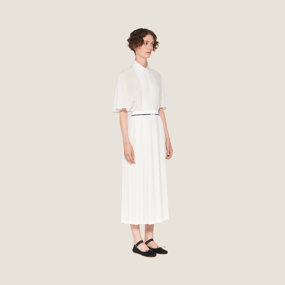 Crepe de chine midi dress - 5