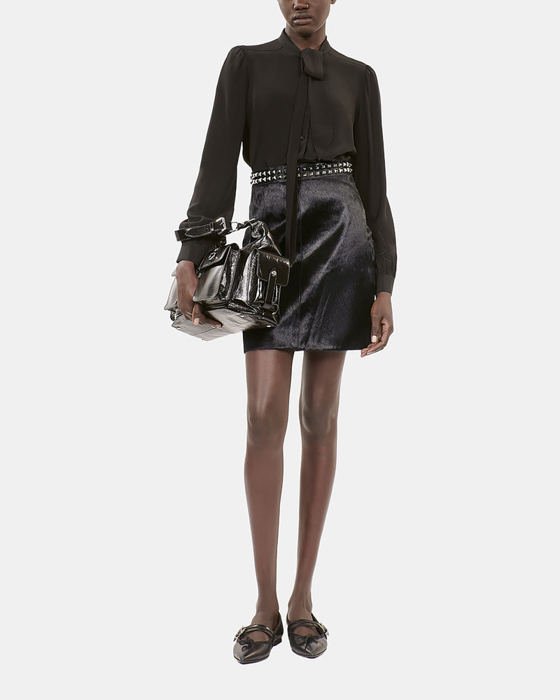 SHORT BLACK LEATHER SKIRT 1