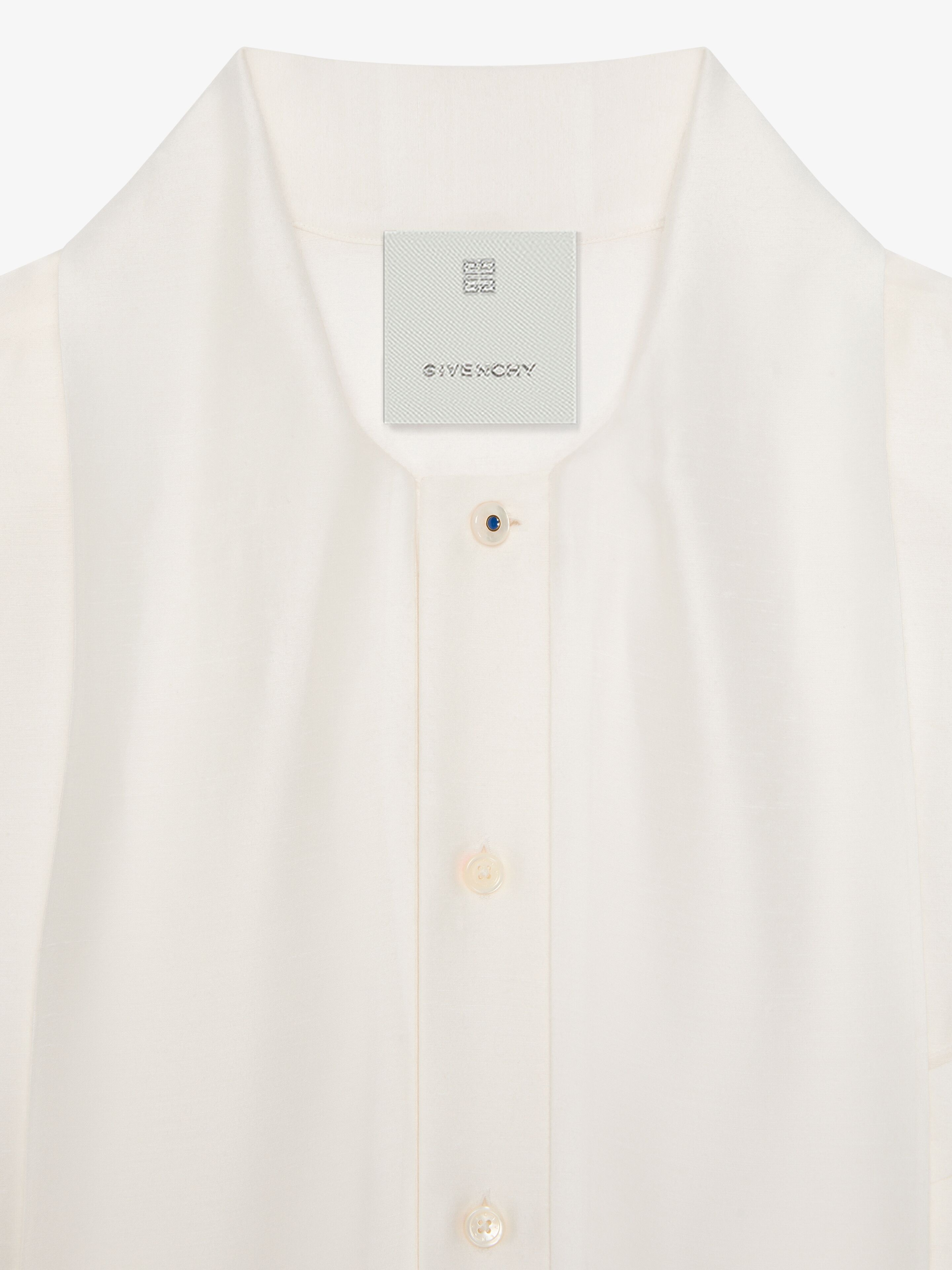SHIRT IN SILK BLEND WITH LAVALLIERE AND HG EMBROIDERY - 4