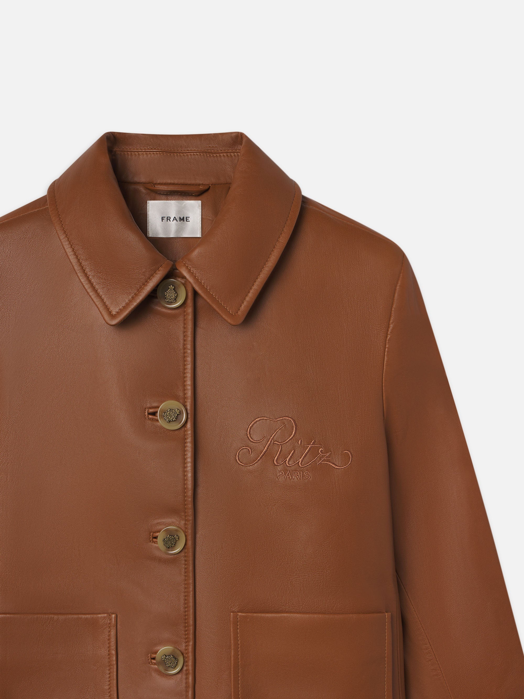 Ritz Femme Leather Jacket in Camel - 4
