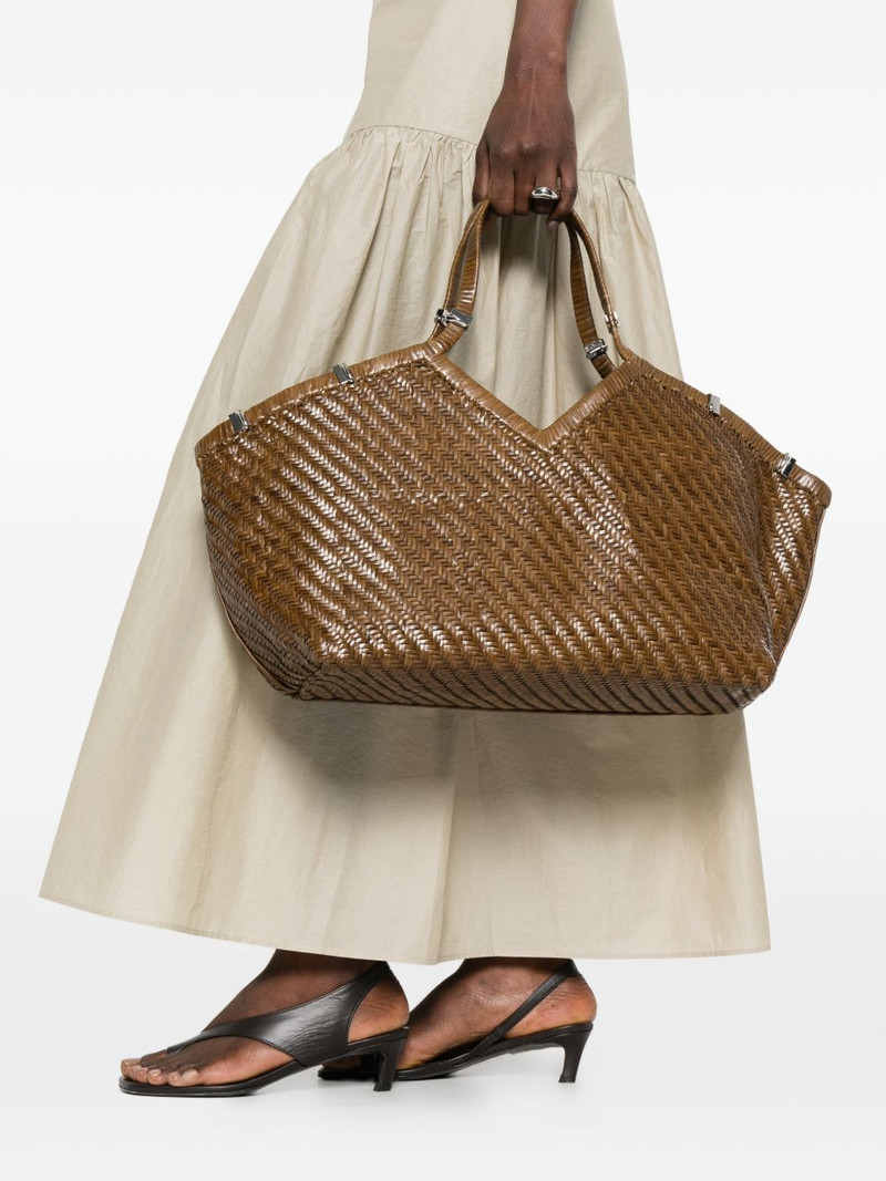 BENEDETTA BRUZZICHES large Usha hand-woven tote bag outlook