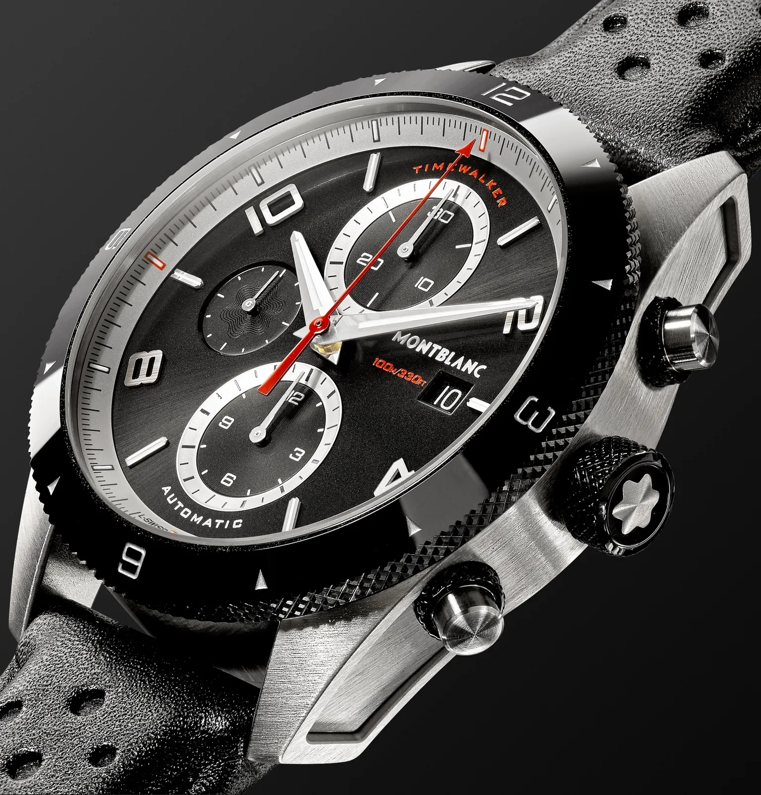 TimeWalker Automatic Chronograph 43mm Stainless Steel, Ceramic and Leather Watch, Ref. No. 116098 - 4