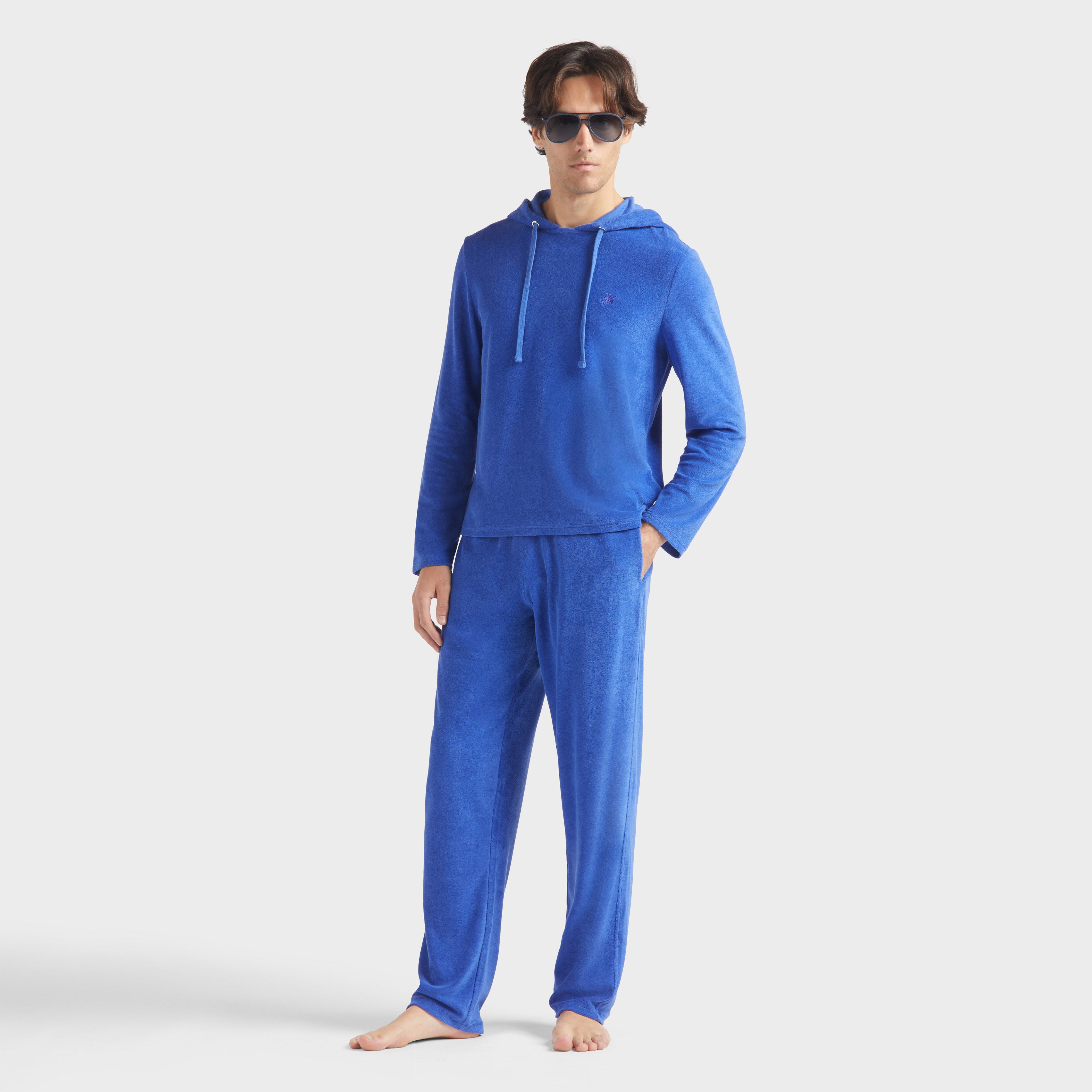Men Terry Long-sleeves Hooded T-shirt - 5