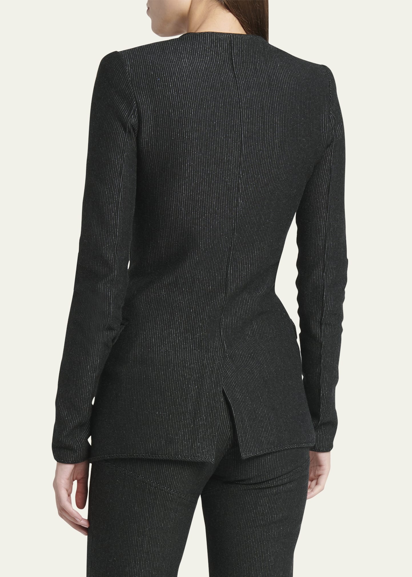 Jersey Jacquard Double-Breasted Blazer - 3