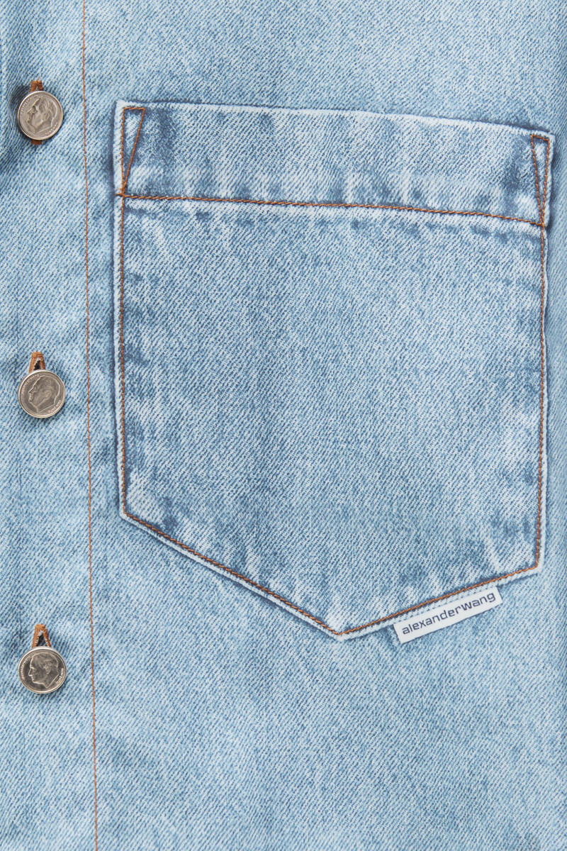 printed denim shirt in nylon 3