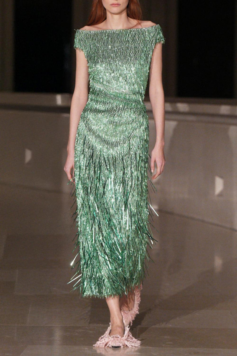 Short Sleeve Sequin Cocktail Dress - 2