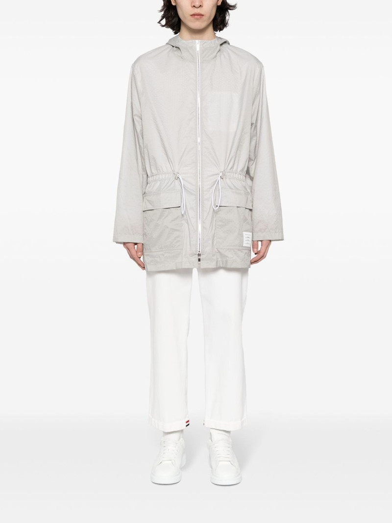 Thom Browne zip-up hooded jacket outlook